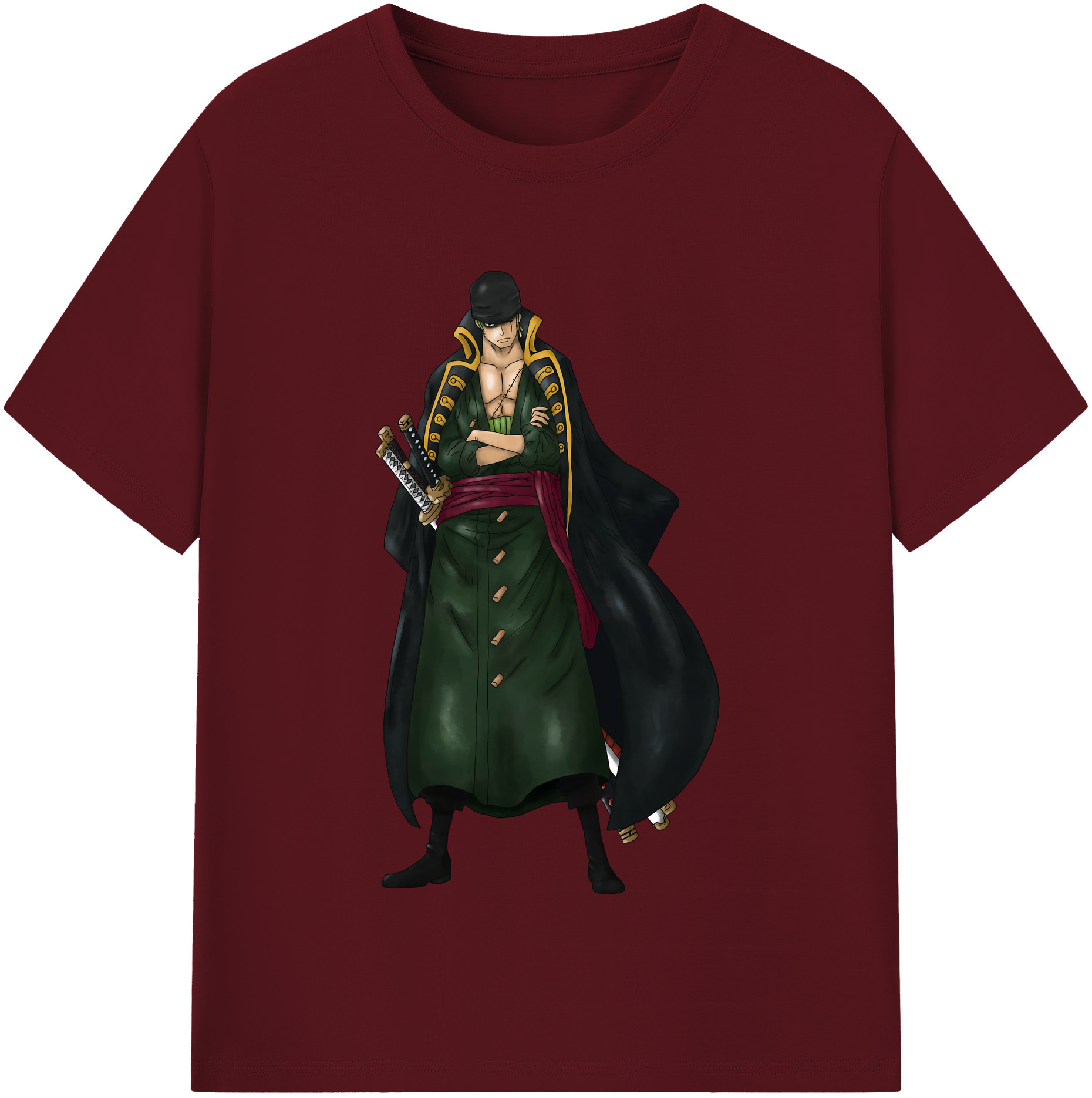 ワンピース ロロノア・ゾロ ONE PIECE Roronoa Zoro 綿100％半袖Tシャツ（フロントプリント）